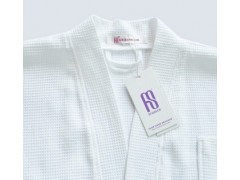 高档全棉汗蒸服男女款纯棉家居服情侣华夫格浴衣酒店桑拿服洗浴服图3