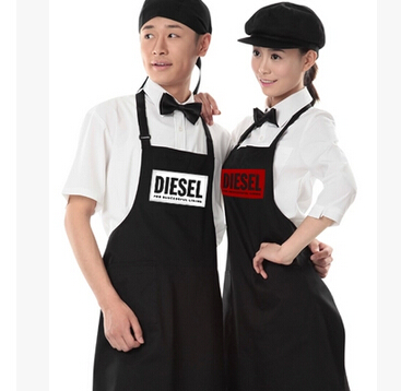 纯色印花男女士厨房咖啡厅奶茶餐厅工作服图2