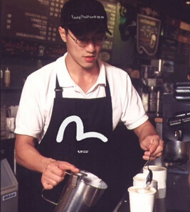 纯色印花男女士厨房咖啡厅奶茶餐厅工作服图3