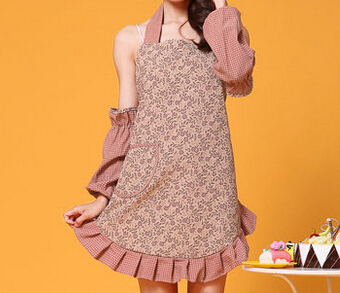 加厚防污欧式时尚咖啡厅工作服奶茶店围裙家居厨房罩衣图2