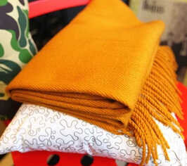 仿羊绒柔软百搭流苏围巾保暖纯色披肩图2