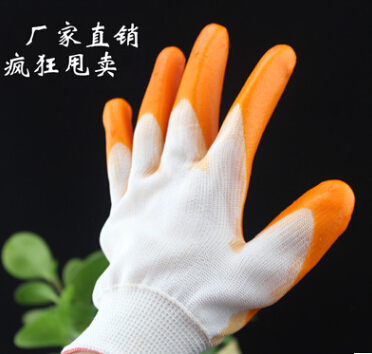 PVC挂胶劳保手套线挂胶手套涂胶浸胶防油牛筋防护手套胶手套图3