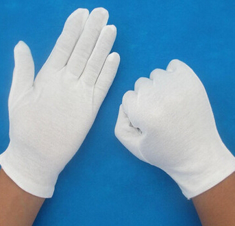 白色礼仪手套 100%纯棉 棉毛作业手套