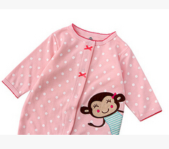 新款纯棉婴儿服装 扣钮包脚爬服连身衣图3