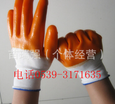 全挂胶手套半挂手套 浸胶 耐磨防水耐油手套图3