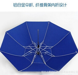 2.2米超大超轻铝合金单层单向折叠钓鱼伞防雨防晒图2