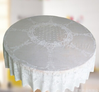 圆桌布批发pvc软塑料酒店家用蕾丝防水防烫餐桌布台布图2