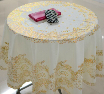 圆桌布批发pvc软塑料酒店家用蕾丝防水防烫餐桌布台布图3