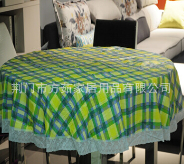 印花软塑料圆桌布无纺布防水防油防烫棉麻图3
