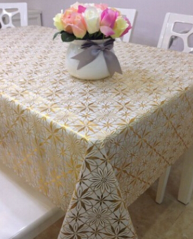 可定制烫金pvc桌布批发软塑料家用酒店蕾丝防水防烫金布图3