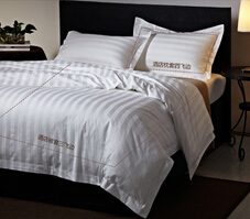 批发生产定做酒店宾馆床上用品 优质涤棉全棉锻条四件套 订做图2