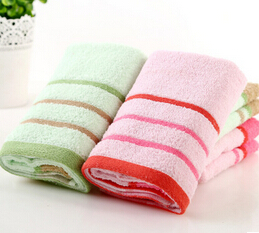 批发纯棉彩色条纹毛巾 柔软吸水面巾洗脸巾热销图2
