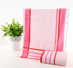 批发纯棉彩色条纹毛巾 柔软吸水面巾洗脸巾热销图3