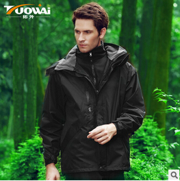 拓外防水透气两件套冲锋衣男款冲锋衣三合一可脱卸单穿加厚抓绒衣图2