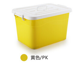 彩色pp塑料收纳箱大号加厚储物箱滑轮杂物整理箱车载箱图2