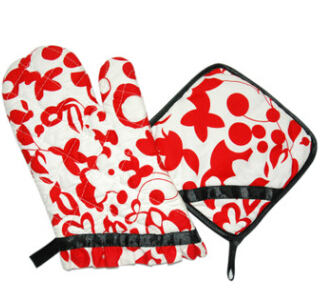 厂家批发韩版时尚围裙/厨房围裙四件套/微波炉隔热手套/垫图2