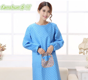 厂家供应家居围裙 高档韩版围裙 防水全棉长袖围裙 成人罩衣图2