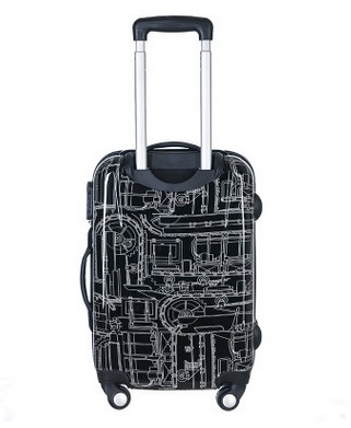 黑色机械纹男士拉杆箱图2