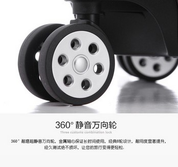 新款高档海关圆锁铝框拉杆箱图3