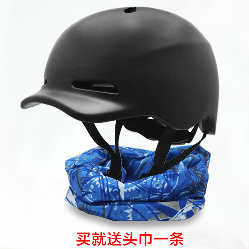 TOKER一体成型登山头盔 攀岩马术头盔骑行自行车头盔带帽檐