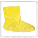黄色牛筋耐酸碱乳胶鞋套 加厚耐磨劳保防护橡胶鞋套厂家批发定制
