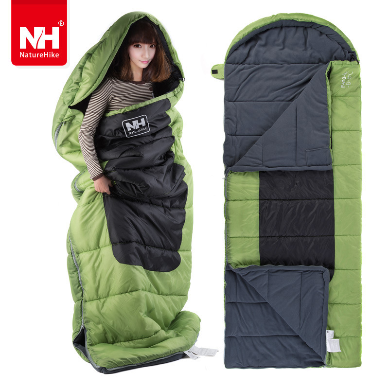 Naturehike加大号睡袋帽型冬季保暖睡袋可拼接双人睡袋