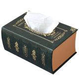 创意欧式时尚可爱复古书本造型皮革纸巾盒客厅抽纸盒餐巾纸盒中号