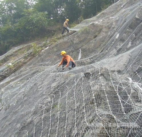 广州厂家山体滑坡塌方防护钢丝绳 高铁/火车隧道岩层保护柔性网