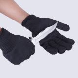 防割5A级钢丝手套专业加强型多用途防割防护手套黑色白美标欧标