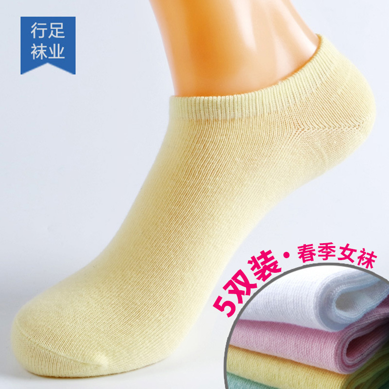 纯棉袜子盒装 春季短筒袜 户外运动袜透气 韩国女袜子全棉