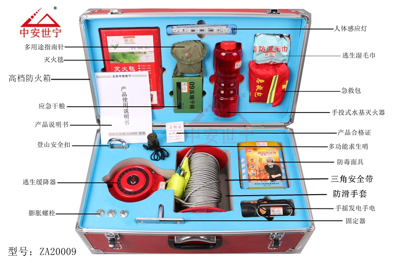 消防应急箱风速应急ZA20009逃生应急箱应急包逃生器逃生包图3