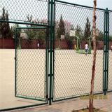 运动场菱形弹性勾花网围栏网 篮球场包塑丝围栏网 足球场围栏网