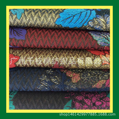 大牌服装色织金丝提花布 梭织时装提花面料 时尚连衣裙外套布料