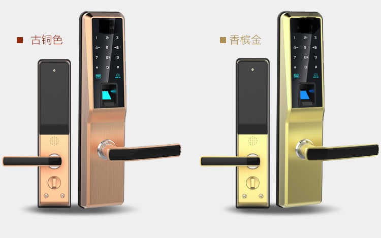 新款指纹密码锁防盗指纹锁,高档电子锁,别墅门锁代理招商图3