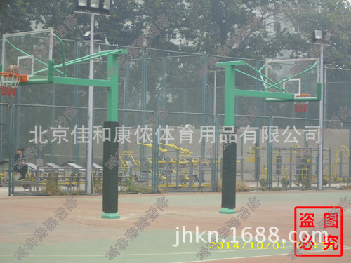 地埋式方管篮球架固定式单臂篮球架子钢化玻璃篮球板图3