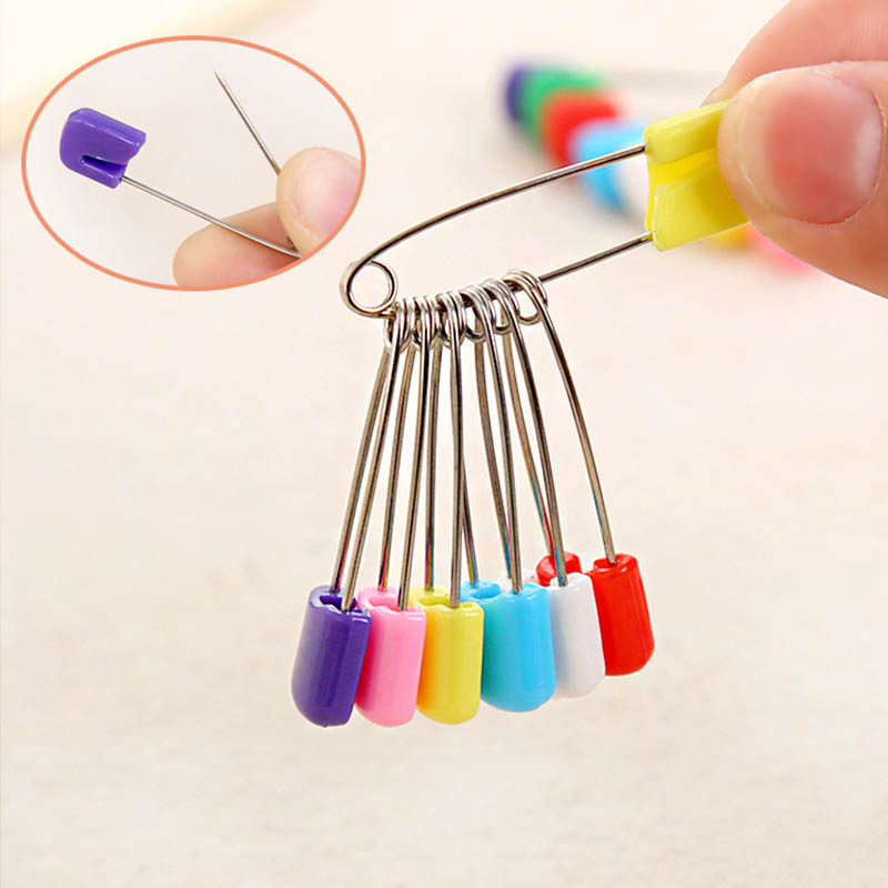 厂家批发面包头大号金属别针 婴儿尿布不锈钢彩色儿童安全别针图3