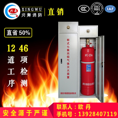 优质70L柜式七氟丙烷气体灭火装置/七氟丙烷灭火机房自动设备