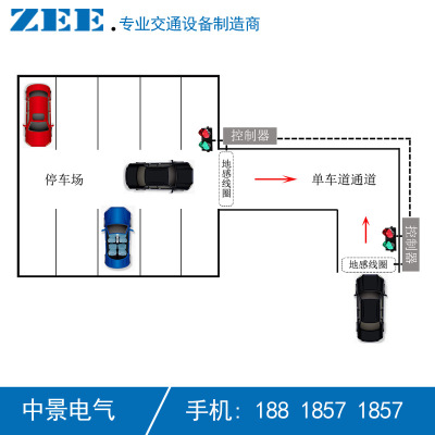 停车场单通道红绿灯控制系统 地下停车出入口交通指示灯控制设备图1