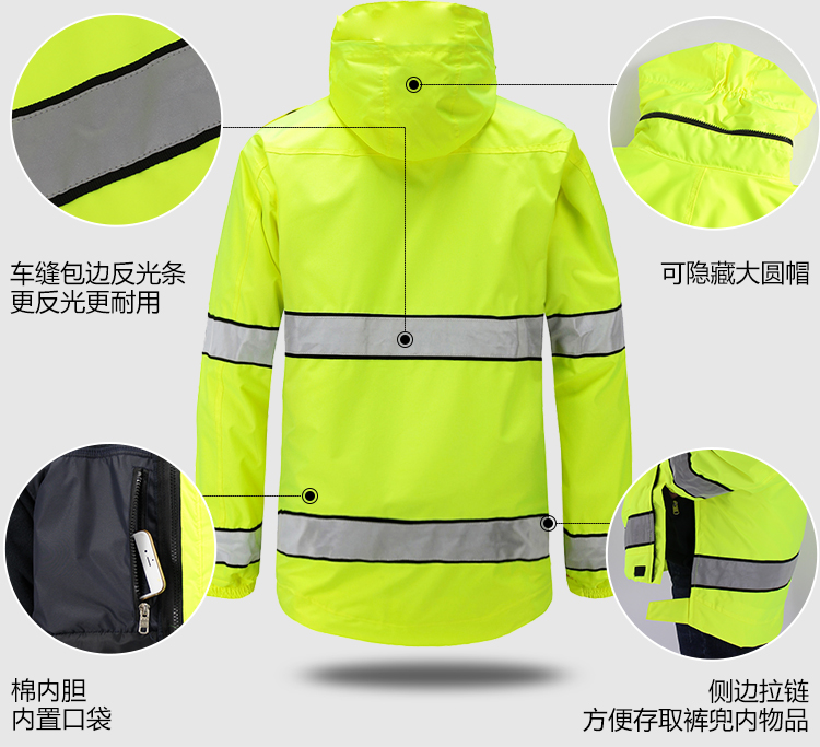 2018新款夹克警察反光棉雨衣图3