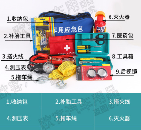 车载应急包车用急救工具包汽车随车工具胎压计补胎工具套装批发图2