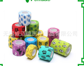 工厂高品质运动印花无纺布自粘绷带 宠物弹性绷带 固定包扎绷带图3