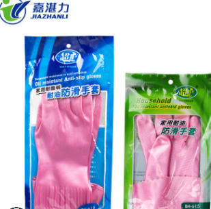 厂家直销防水家务清洁手套 防油厨房洗碗洗衣服家用橡胶手套图3
