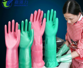 厂家直销防水家务清洁手套 防油厨房洗碗洗衣服家用橡胶手套