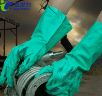 厂家直销加厚丁腈手套 防腐蚀耐酸碱化工耐油耐磨汽修劳保手套图2