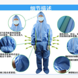 一次性无菌防护服无纺布连体工作服实验室洁净服带帽连脚防尘服