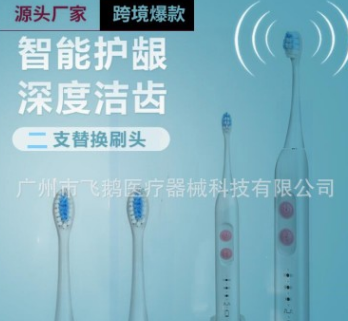 飞鹅工厂批发声波电动牙刷成人感应充电防水家用牙刷厂福利礼品图1