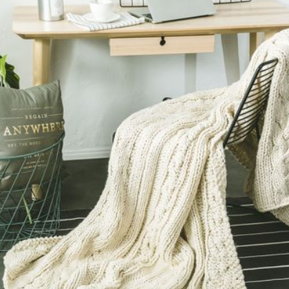 北欧针织盖毯 腈纶毯纯色午休毯空调毯 简约休闲毯子沙发盖毯床品