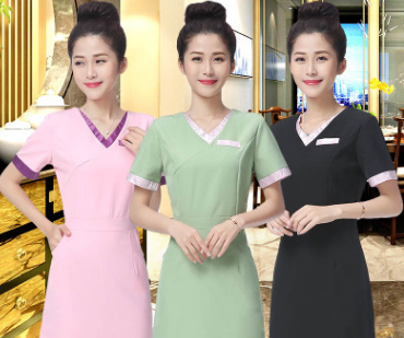 2017夜店桑拿小姐技师工服性感KTV包臀制服沐足工衣酒店职业套装图3