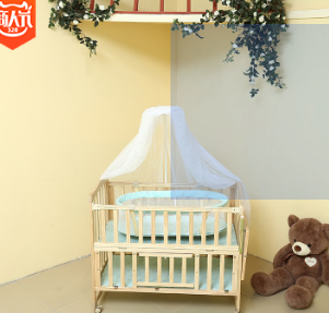 厂家直销 实木无漆新生婴儿床宝宝床带蚊帐摇篮可移动多功能床图1