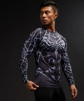 衣品尚分销代发复仇者联盟3 黑豹长袖健身服运动服 厂家定制贴牌图2